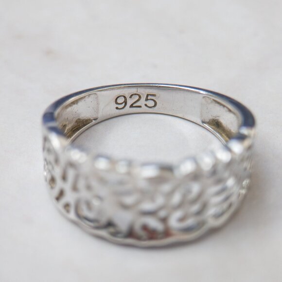 Sterling Openwork Scroll Band — Size 8 - Picture 3 of 13